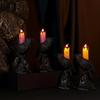 1 Pcs Halloween Black Crow Luminous Statue Candlestick Candle Lamp Home Decoration Desk Lamp Horror Festival Party Decoration