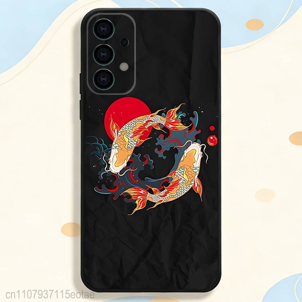 Чехол для телефона Koi Carp YIN YANG для Samsung серии S s21 s22 s23 s24 s25 S26 FE Plus Ultra TPU Мягкий, приятный для кожи чехол