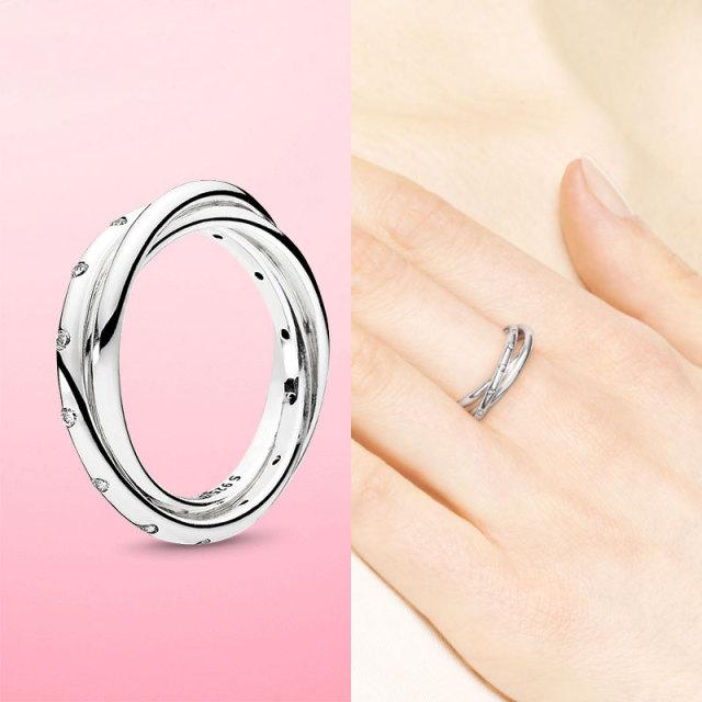Кольца из стерлингового серебра 925 пробы Женские модные кольца