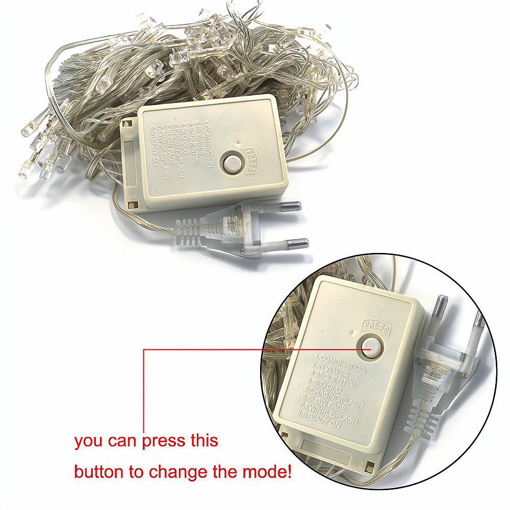 10M 100LED Домашнее украшение Праздничный свет RGB светодиодный уличный вечеринка свадьба Рождество освещение садовые огни 220V EU 110V US вилка