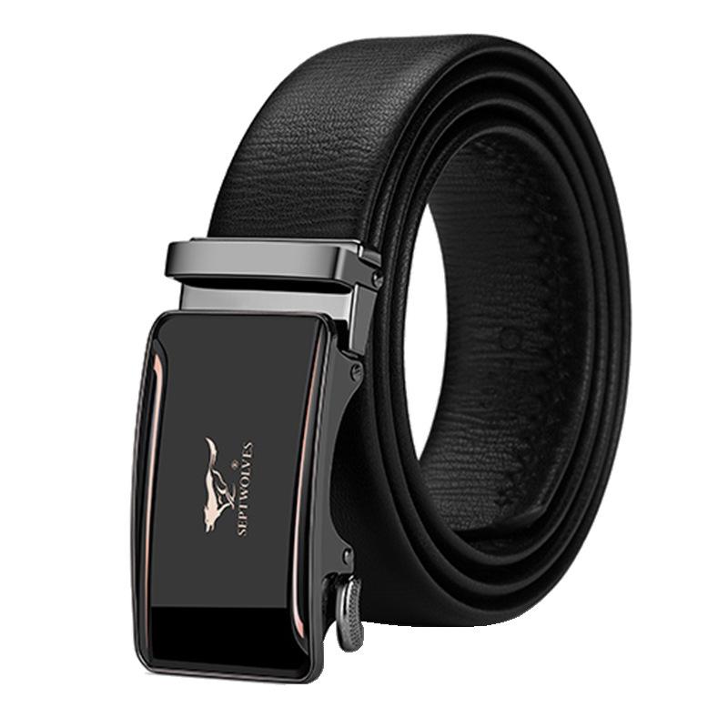 Men's Belt Business Versatile Automatic Buckle Belt Holiday Gift Head Leather Belt