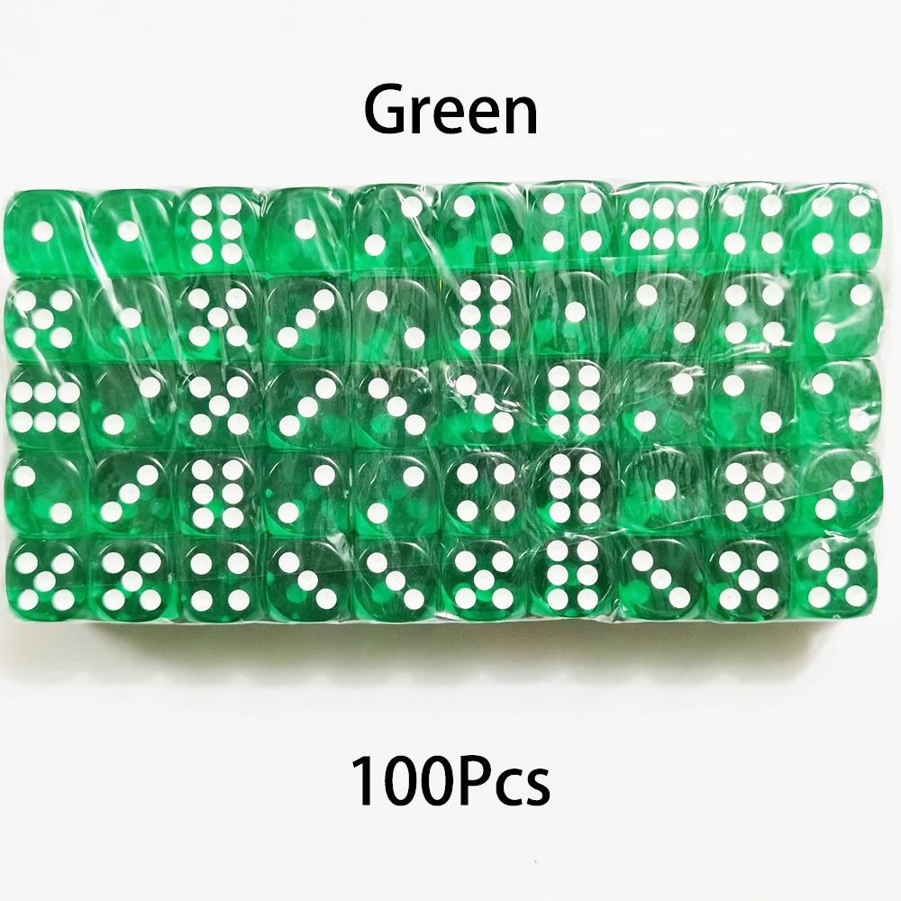 D6 игральные кости 12 мм 6-сторонние многоцветные прозрачные акриловые игральные кости с закругленными краями для настольной игры Drink Party DND