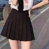 Leated Skirt Short Skirt  Spring And Autumn New Skirt A-line Skirt High Waist And Slim Black And White Short Skirt With Exposure Prevention