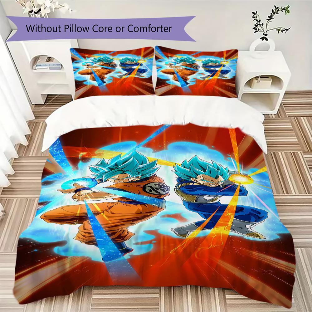 Dragon Ball Super 3pcs Bedding Set, Duvet Cover with 2 Pillowcases, Digital Printed, No Insert, Gift -HYQ5