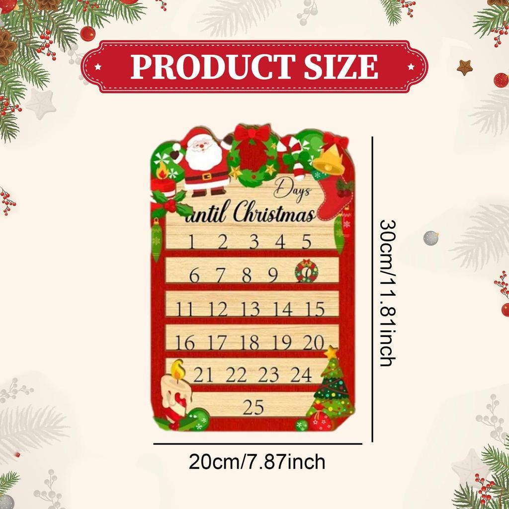 Advent Calendar Sign Christmas Decoration Party Supply Number Date Decor for Living