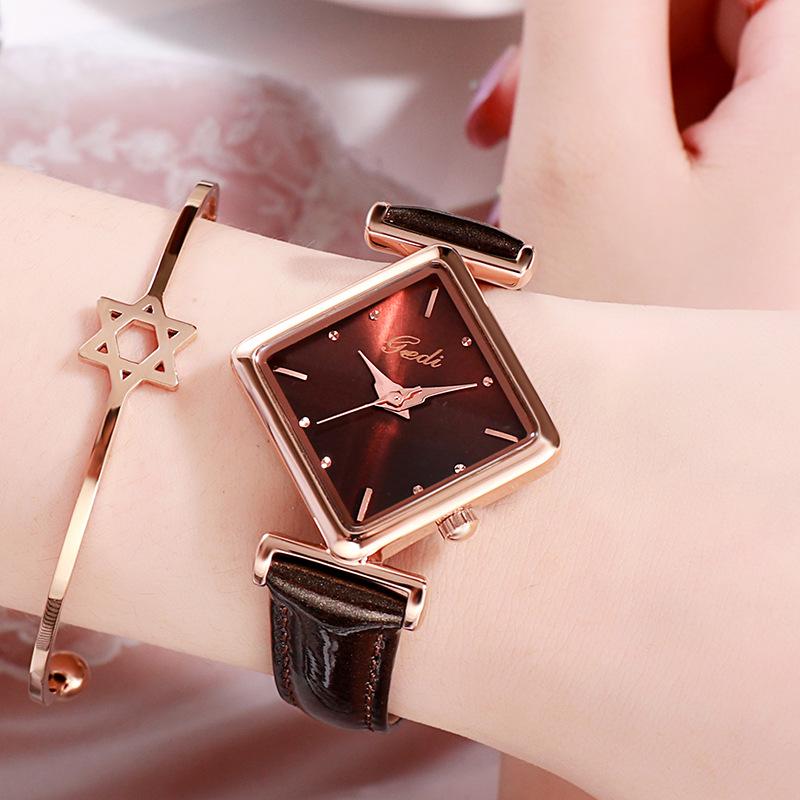 GEDI Ladies' Watch Rhombus Dial Women's Wristwatch Casual Fashion Style Fashion Calendar Quartz Watch