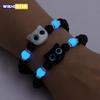 Парные браслеты для пар, женские, мужские, светящиеся, милый кот, браслет дружбы, черные, белые, браслеты с кошачьей головой, светятся в темноте, подарок