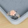 Exquisite Two Tone Floral Rings for Women Color White Gold Rose Flower Wedding Engagement Ring Valentine's Day Jewelry