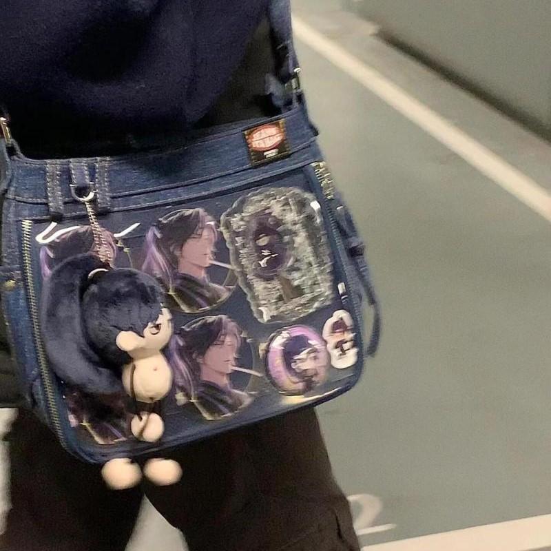 Harajuku Denim Ita сумки женские милые крутые прозрачные сумки-мессенджеры женские униформа повседневные сумки через плечо эстетичные