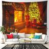 Christmas Tapestry Santa Claus Aesthetic Room Decor Christmas Fireplace Background Tapestry Wall Hanging Home Holiday Decoration