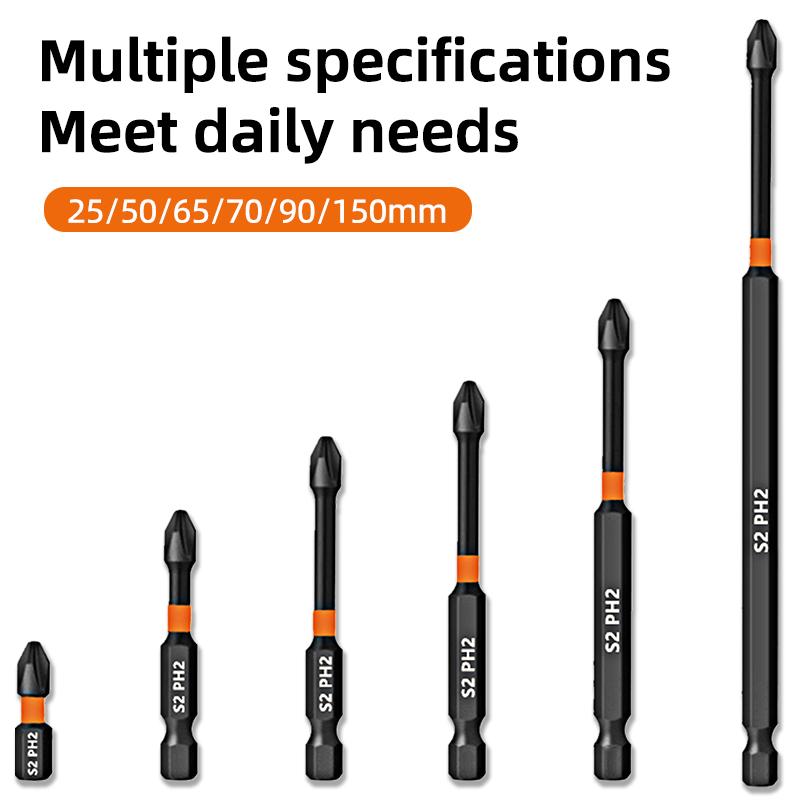 PH2 Ударная сильная магнитная отвертка с крестообразной головкой высокой твердости, крестовая отвертка, бит, электрическая отвертка, набор шестигранников