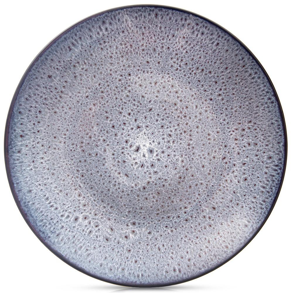 Talerz Obiadowy Duży Płytki Płaski na Obiad Ceramiczny Fioletowy 27 cm
