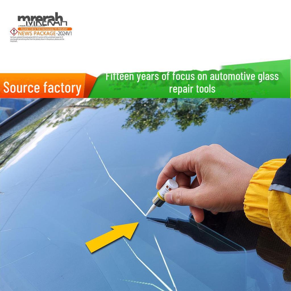 Automobile Windshield Glass Repair Fluid and Tool Set Refill