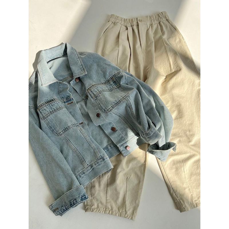 2024 Spring/Autumn Women's European-Style Retro Denim Jacket - Korean Loose Fit