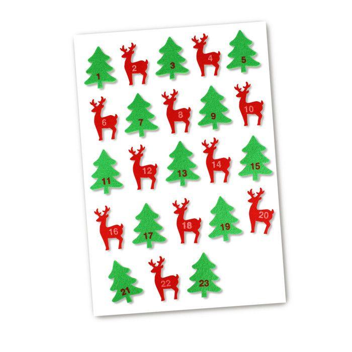 Stickers feutrine pour Calendrier de l'Avent 5,5 à 6cm