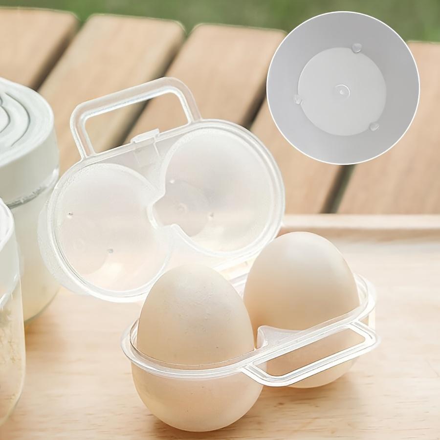 5pcs, Portable Egg Carrier Box, Plastic Egg Holder with 2 Compartments, Kitchen Fridge Safe Egg Storage Container, Shockproof Egg Organizer Case