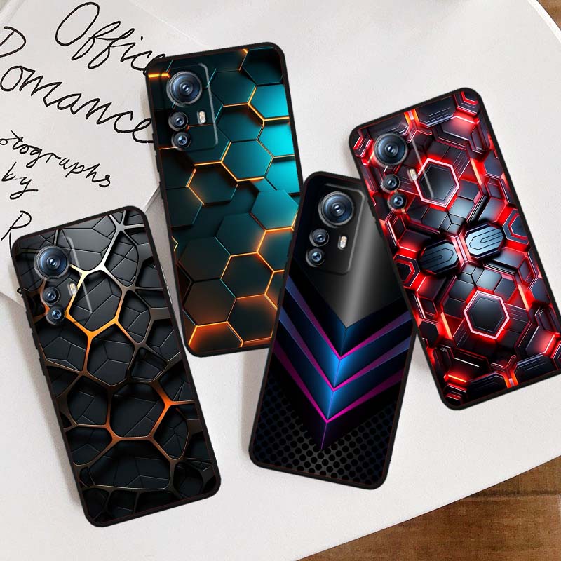 Технологичное Арт Иллюстрация Чехол для Телефона Для Xiaomi Mi 15 14 13 13T 12 12T 12S 11 11i 11T Pro Ultra Lite 5G Черный Мягкий