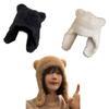 Bear Ear Hat Bear Earflap Beanie Hat Ski Hat Hooded Hat Fleece Earflap Beanie Bomber Hat Plush Trapper Hat