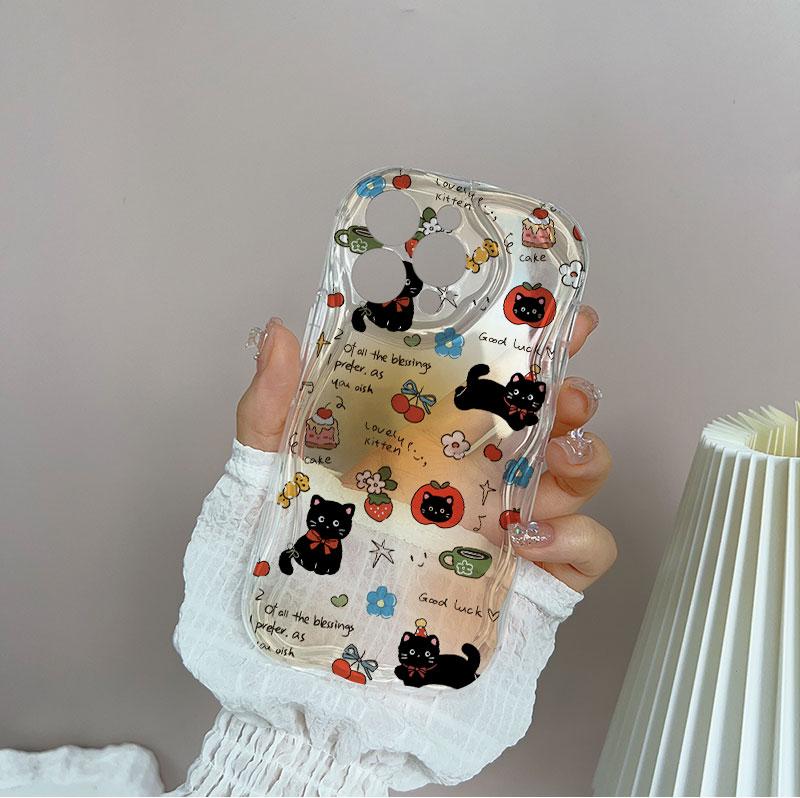 Милый кот с яблоком Фруктовая цепочка Чехол для Realme C85 PRO C83 C71 C75 C63 C61 C65 C67 C55 C51 C53 16 15 PRO Note 80 60 Волна Чехол