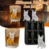 1pc French Bulldog Ice Cube Mold, 3D Silicone Dog-Shaped Ice Grid, 6-Hole Fun Animal Shaped Large French Bulldog Ice Tray, Cute Novelty Dog Ice Box