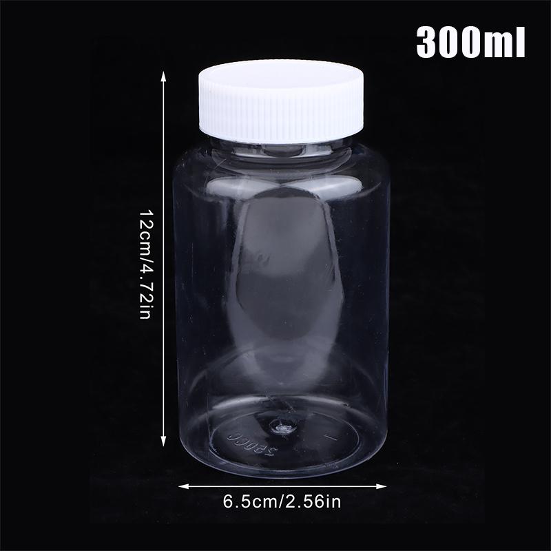 15-500Ml Transparent Plastic Bottle Wide Mouth Medicine Bottle With Screw Lid Seal Vials Liquid Reagent Container Food Grade