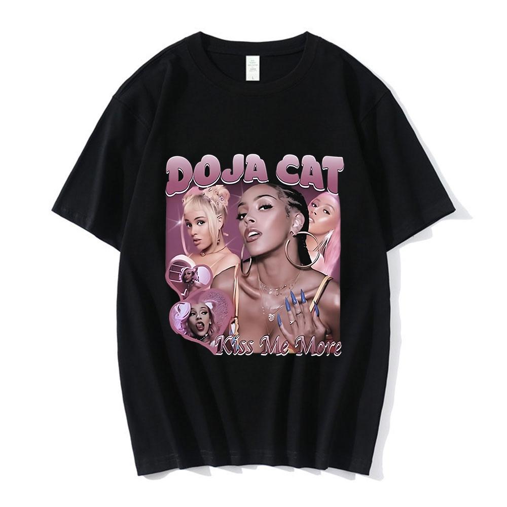 Doja Cat Kiss Me More Графическая футболка Унисекс Женская одежда Мода Харадзюку Футболка Хлопок Повседневная с коротким рукавом Футболки Streetwear