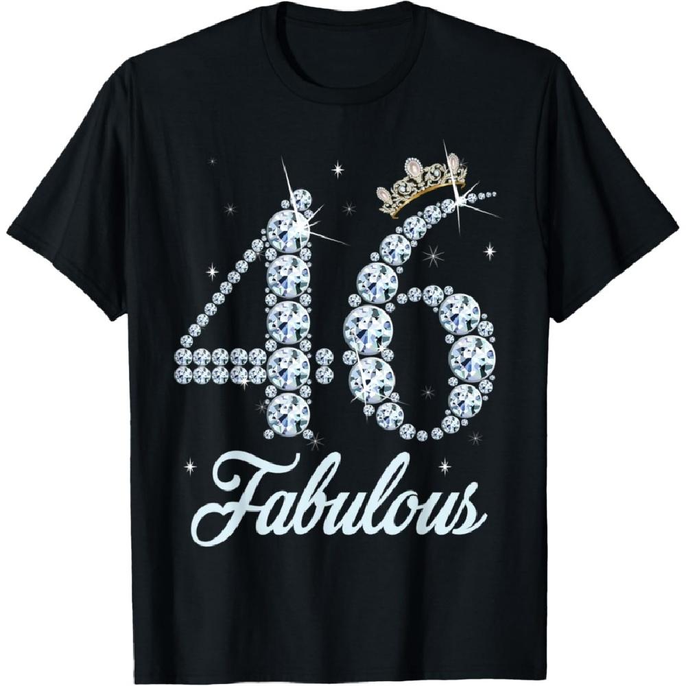 46 Year Old Its My 46th Birthday Queen Diamond Heels Crown T-Shirt