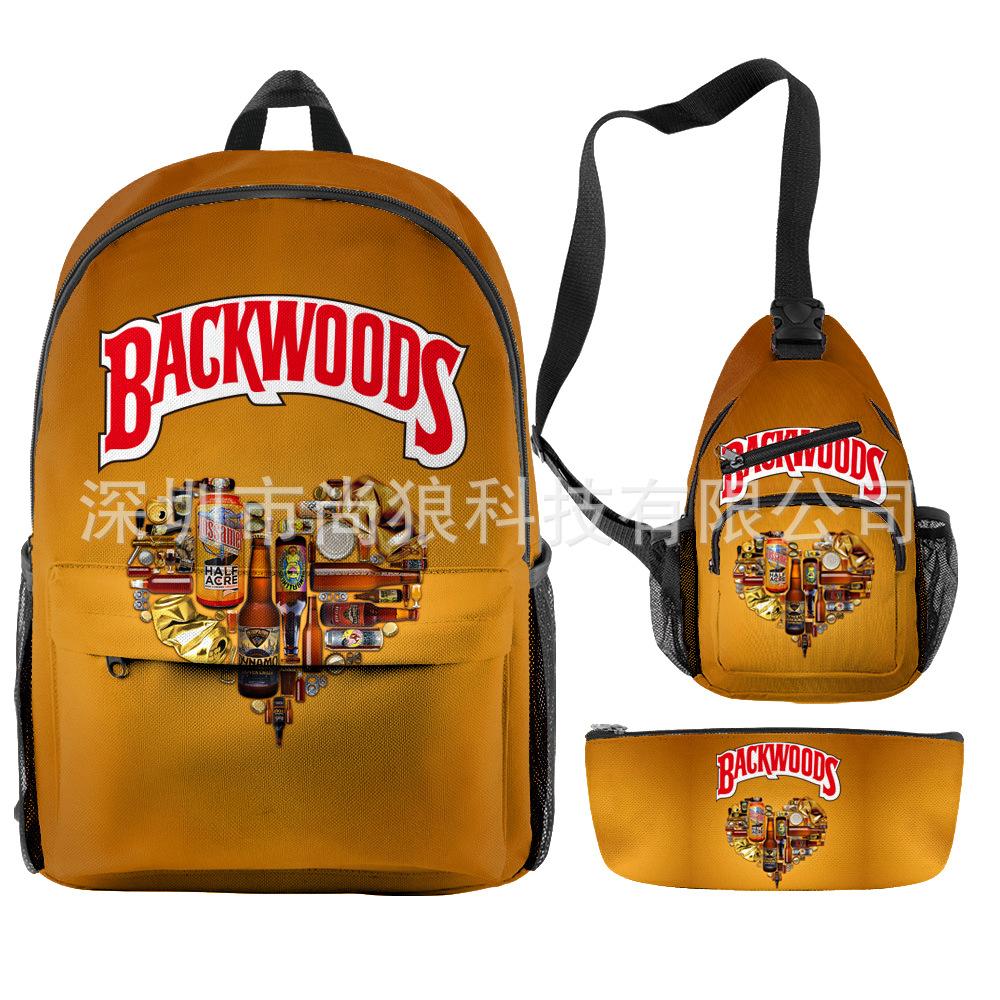 Backwoods Large Capacity Junior High School Student School Bag Lightweight Simple Travel Bag Polyester Backpack