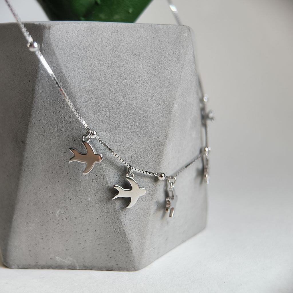 Серебряное колье с без камней, вес изделия 4,91 гр (2183983)