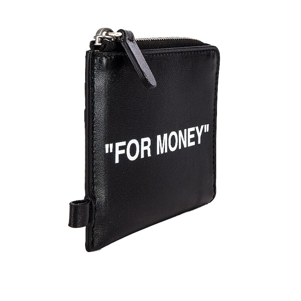 Off White Quote Leather Detachable Chain Wallet