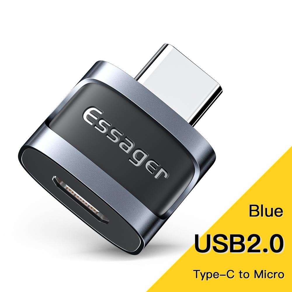 Essager Адаптер Otg Type C к USB Micro USB к типу C Адаптер Otg USB к типу C для Macbook Xiaomi Huawei Samsung Разъем Otg