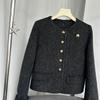 Women's Double-Sided Wool Coat - Short, High-End Style with Round Neck