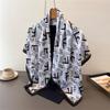 Satin Imitation Silk Printing Large Square Scarf Silk Scarf Shawl Versatile Foreign Style Headscarf Neck Protection Scarf
