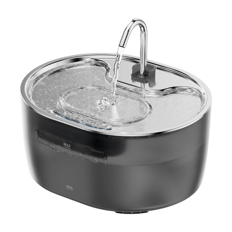 Stainless Steel Automatic Cat Water Fountain Large Capacity Self-Circulating Pet Drinking Bowl for Cats and Dogs Home Use
