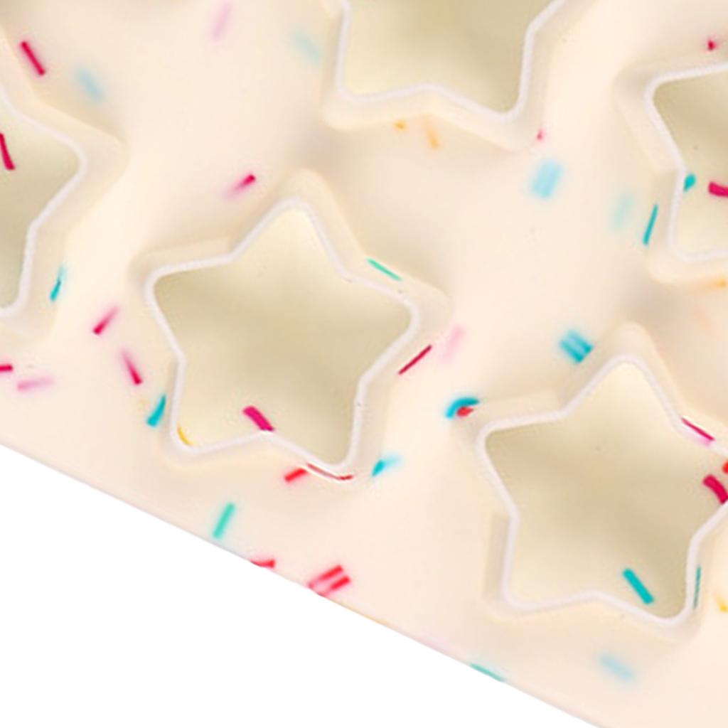 Star Shaped Ice Cube Mold Silicone 3D 5 Star Ice Cube Maker for Party Summer Candy Colours