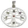 Silver Tone Tree Of Life 7 Chakra Pendant Reiki Healing Stone Spiritual