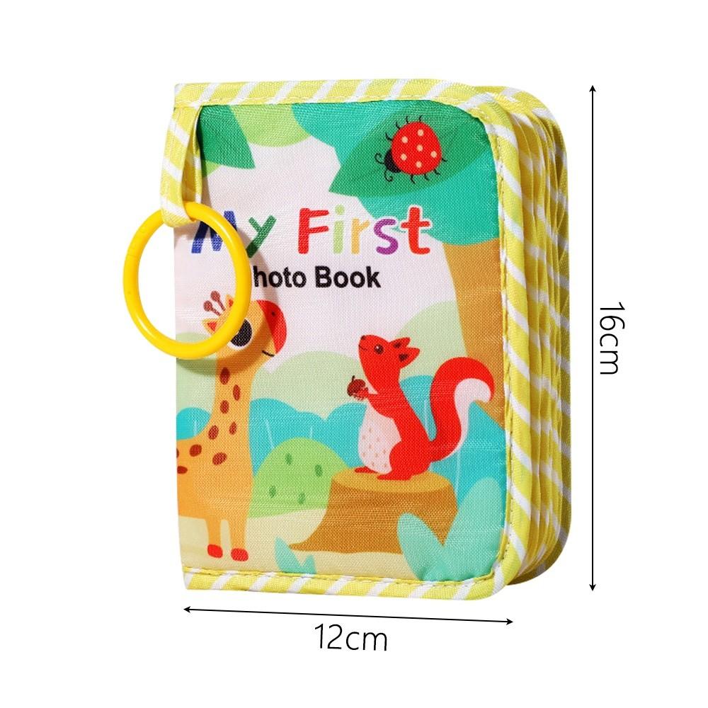 1 Count Cartoon Baby Cloth Book Album with Safety Mirror Soft Cloth Newborn Anniversary Album Multi-color Children's Album Gifts