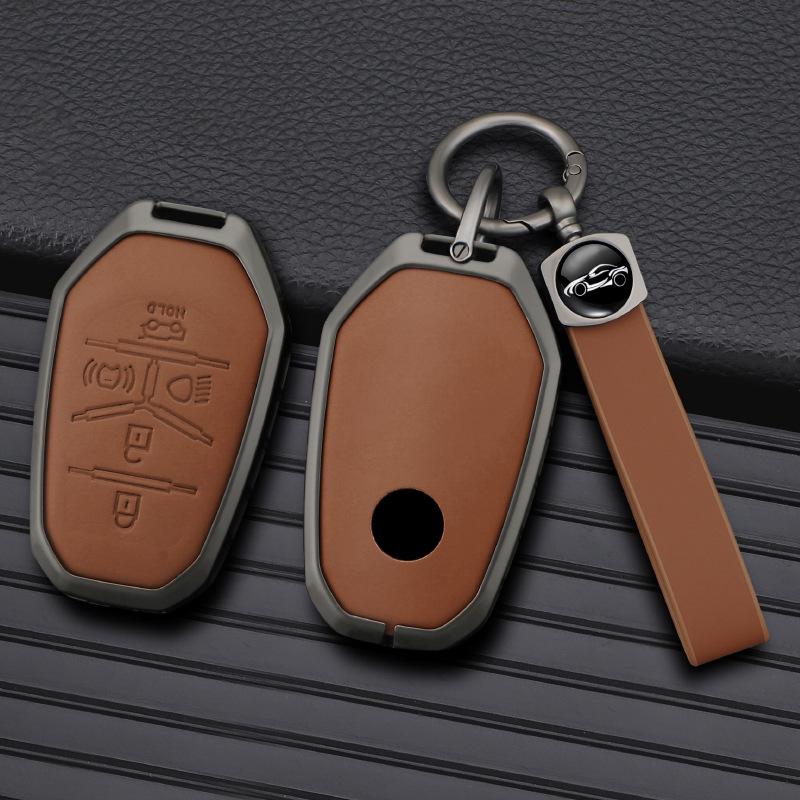 Натуральная кожаная крышка для ключа SsangYong Korando/Rexton, пряжка из сплава