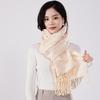 HAOMAN TEXTIELS Cashmere Blend Double-Sided Scarf Shawl