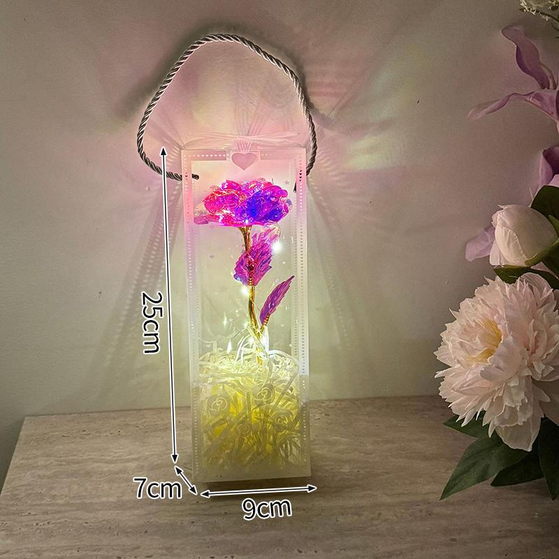 Eternal Galaxy Rose Rose With Lights  Led Valentine Day Gift Couple Girlfriend New Year Heart Gift Creative Wedding Decor