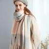 New Wool Plaid Scarve Female Autumn And Winter Warm Neck Long Section Colour Blocking Cashmere Shawl