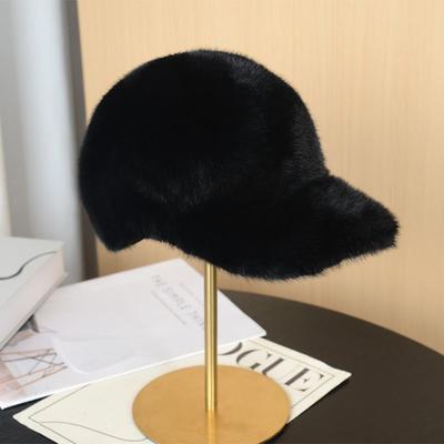 Женские Шляпы Новый стиль Искусственный мех норки Осень Зима Бейсболка Теплая Искусственный мех норки Унисекс Мода Регулируемая Кепка-козырек с коротким козырьком