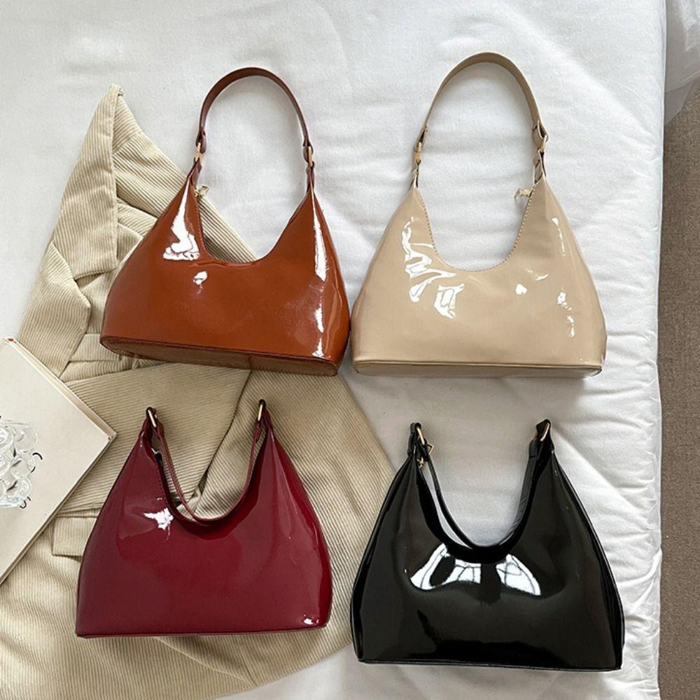 Glossy Luxury Armpit Bag New Design Women's Handbag Fashion Retro Shoulder Bags Lady