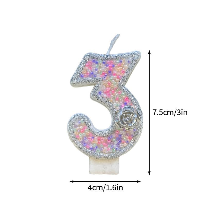 Colored Balls Digital Candles Unique 0-9 Number Birthday Cake Candles Fun Glitter Cupcake Topper Wedding Birthday Party Supplies