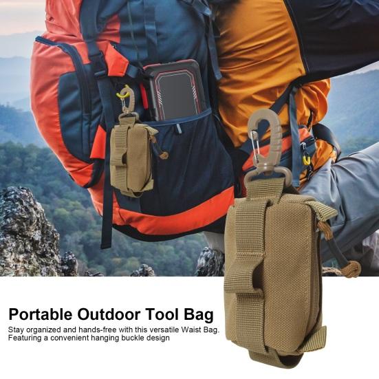Уличная портативная поясная сумка Водонепроницаемая ткань Оксфорд Многофункциональный рюкзак Подвесной EDC-инструмент Кошелек для хранения монет, ключей, карт Аксессуары для кемпинга и пешего туризма