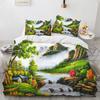 Красивая картина пододеяльник комплект постельного белья из полиэстера размера King Queen для детей мальчиков девочек одеяло покрывало с рисунком домика и дерева