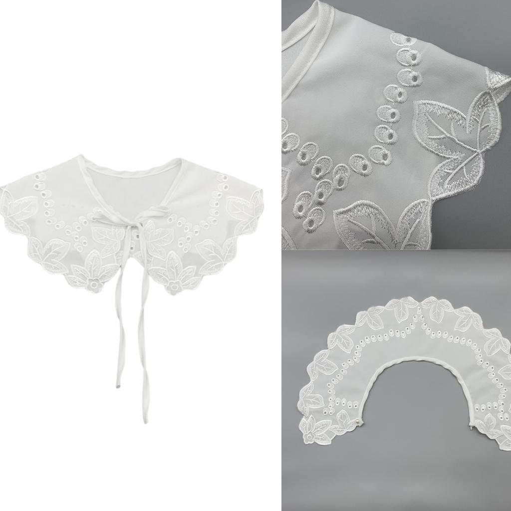 Women False Collar White Blouse Top Collar Elegant Fake Collar Shawl Wrap Universal Lady Party Dress Clothes Accessories