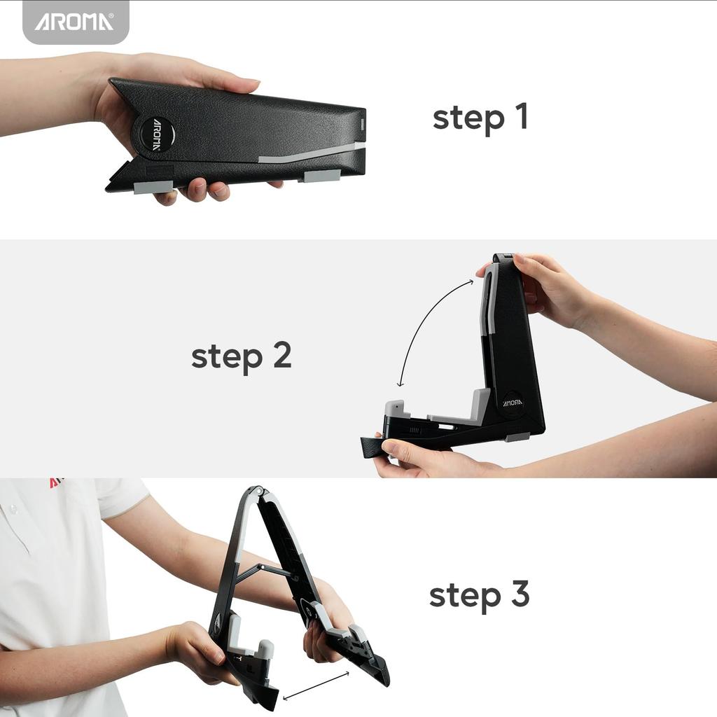 Aroma Folding Ukulele Stand for Small Classic Adjustable Holder for and Violins Instruments, A-Frame Construction, Height, Non-Slip Base, Ukuleles,