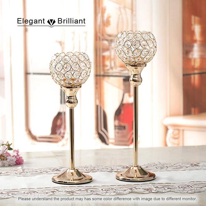 Dropship Crystal Candle Holders Pillar Candlesticks for Table Centerpieces Christmas Home Decor Wedding Party Housewarming Gift