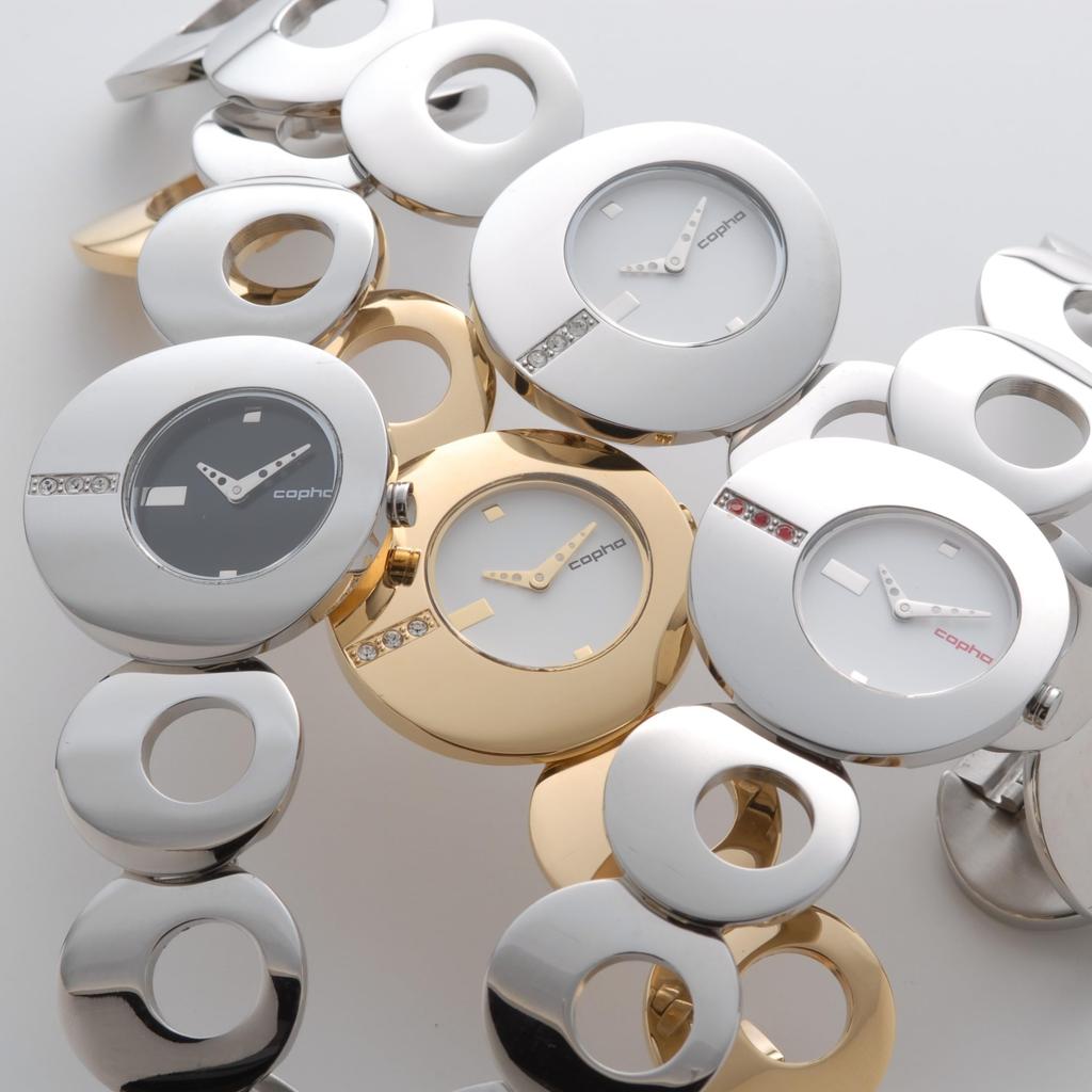 Copha O Dress Watch for Women Limited Edition Rhinestone Accent Lightweight Quartz White Dial Silver Bracelet